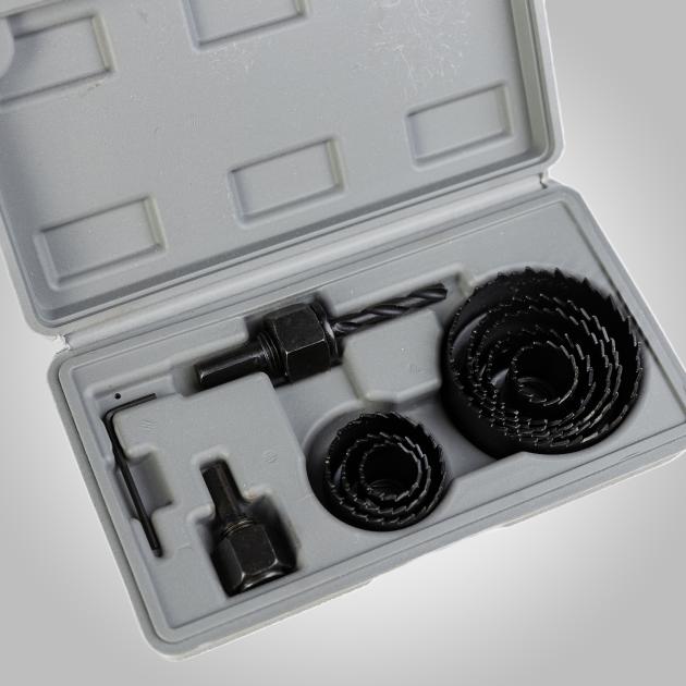 Caurumu zāģu komplekts, h-25mm, 8 elementu komplekts (19-64mm)  1