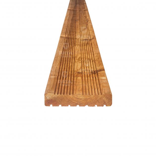Terases dēlis, Priede, 28 x 145, Impregnēts, AB, DT50, brūns 3. kl. 1