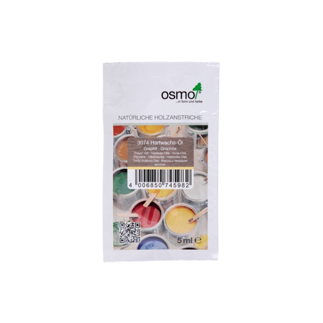 Paraugs, OSMO Polyx Original Cietā vaska eļļa kokam - grīdai un mēbelēm ar toni, Grafīts (3074) 0,005l