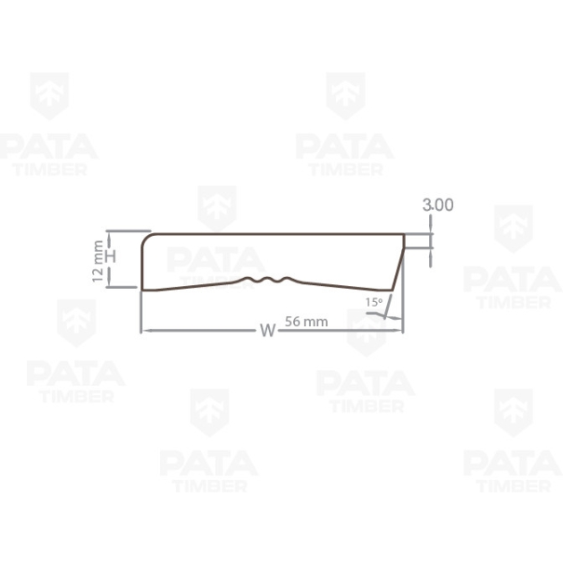 Grīdas līste, Priede, 12 x 56 x 2400, A, gruntēta, KD10% 0
